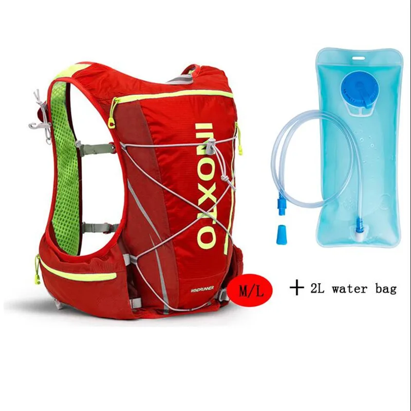 2L water bag ML Профессиональный беговой рюкзак 8L жилет пакет снаряжение для бега велосипед Велоспорт рюкзак для мужчин и женщин Спорт марафон воды мешок 1Л/2л/3Л - Цвет: 2L water bag ML