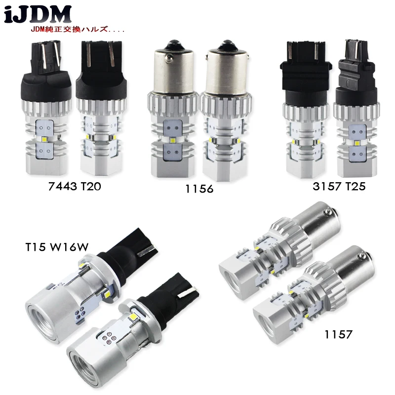 IJDM автомобиля P21W светодиодный лампы T20 W21W W16W T15 7443 W21/5 Вт 7440 1156 автомобильный светильник PY21W T25 3156 3157 DRL авто светодиодные лампы 12V сигнал поворота белый