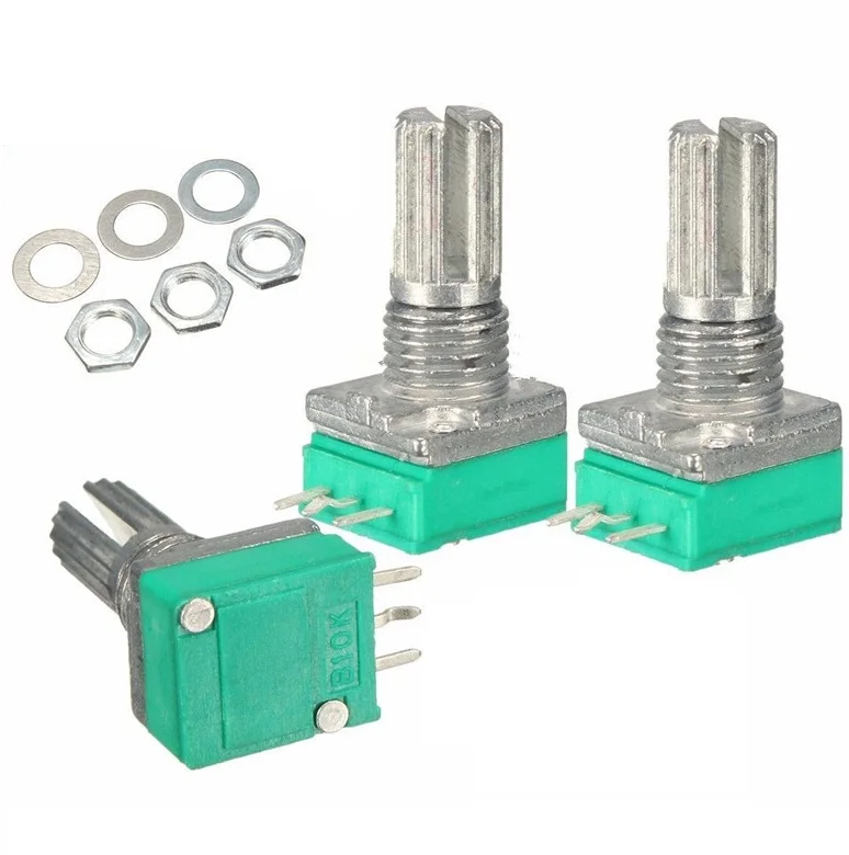 

3PCS 6mm 3 pin Knurled Shaft Single Linear B Type10K ohm Rotary Potentiometer