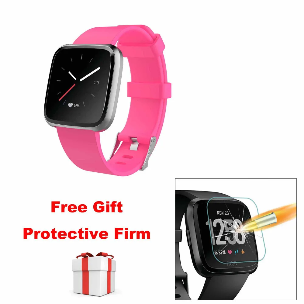 Pink Duszake Replacement Strap For Fitbit Versa/Versa Lite Band Soft Silicone Waterproof Wrist Bracelet Strap For Fitbit Versa Band - Цвет: Pink