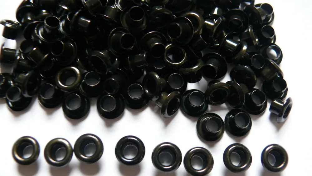 FEDEX Free Shipping 1000 x 5mm BLACK Color Eyelets with Washers in Various Colours for Garments - (Size No: 300# - 5mm)  EE-03