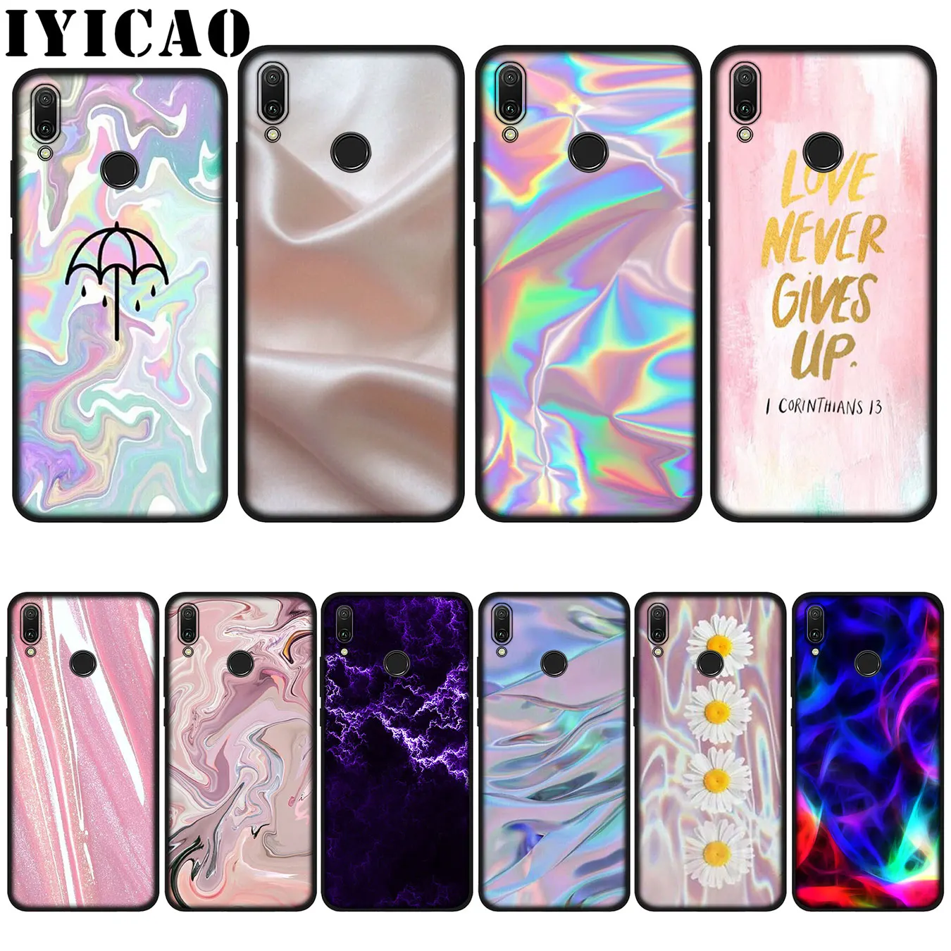 Пастельный Металлический Мягкий силиконовый чехол IYICAO для Huawei P20 Pro P10 P8 P9 Lite Mini 2017