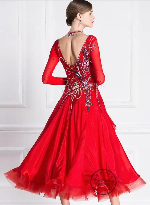 ballroom dress  woman  ballroom dresses dance customize light gradient black white ballroom dress competition  lycra B-18130