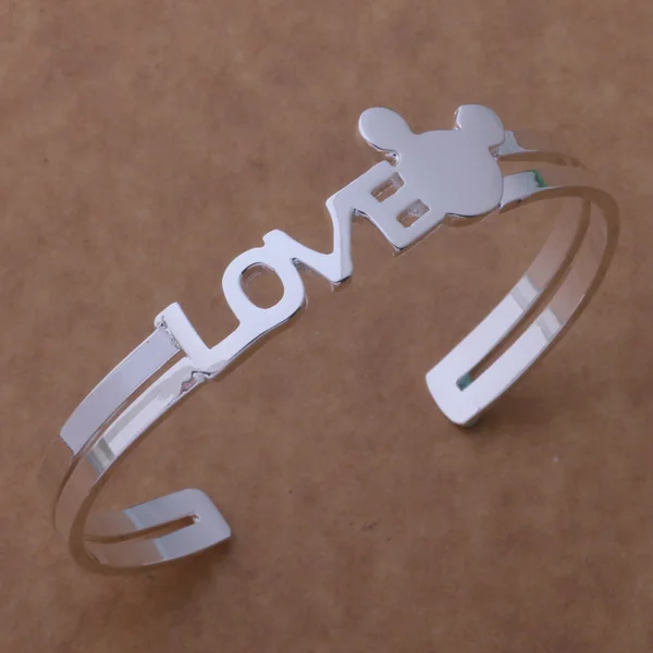 Оптовая продажа браслет серебряного цвета AB074 модные ювелирные украшения love micky