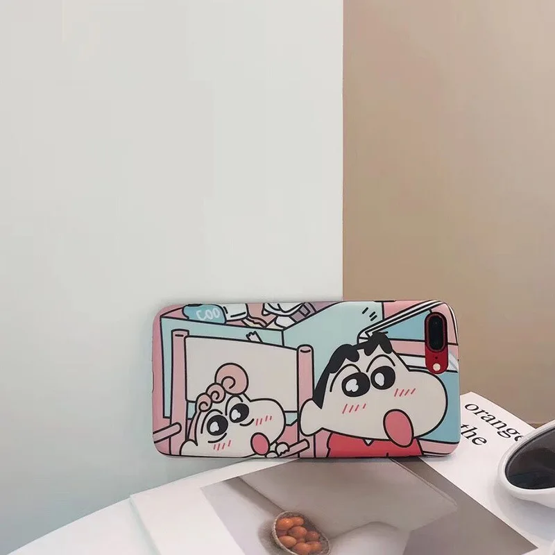Японское кавайное аниме персонажи Crayon Shinchan Телефон чехол для iPhone 6 Puls 7 8 X Чехлы