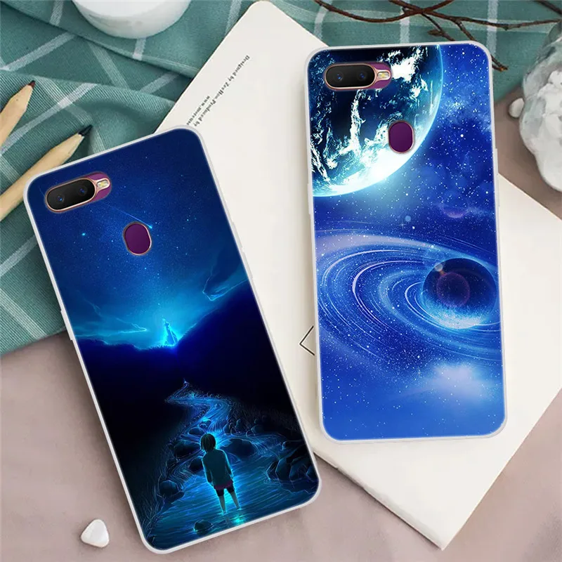 Силиконовый чехол для OPPO A7 Cover AX7 Soft Art Star Space Print Back чехол для OPPO A5S AX5S AX7 Pro A7 прозрачный чехол-бампер для телефона