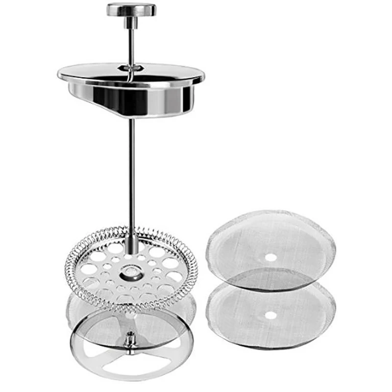 Biolomix French Press Double-Wall Stainless Steel Mirror Finish Coffee/Tea Maker: Double-Screen System Rust-Free Dishwasher Safe | Бытовая