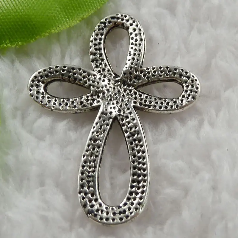 88 штук старинный серебряный крест Charms 37x28 мм #1566