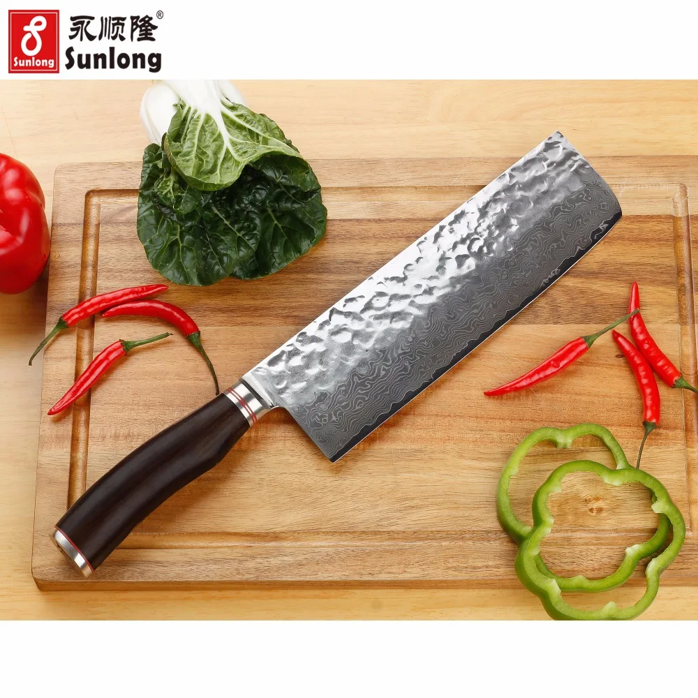 YOUSUNLONG 9 дюймов кованый нож повара Nakiri японский VG10 стальной 67 слой дамасский