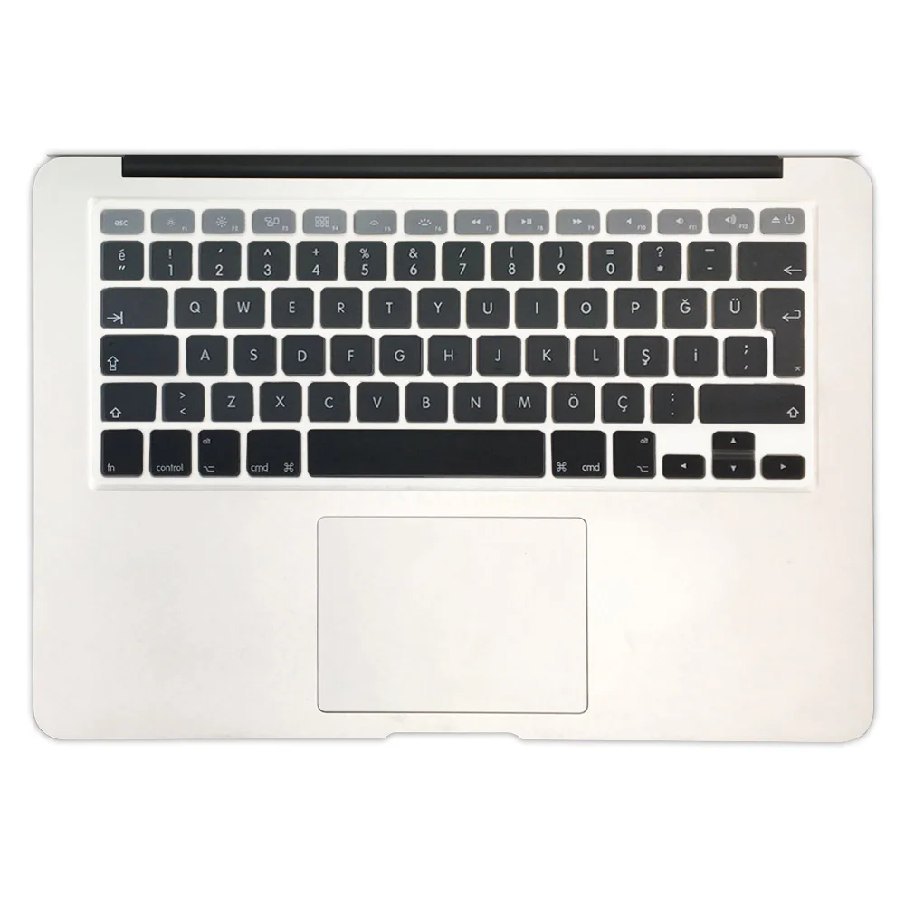 Gradient Grey Градиентная Клавиатура Обложка кожи для Турции MacBook Air 13 Pro 13 15 retina силиконовые турецкие евро наклейки на клавиатуру - Цвет: Gradient Grey