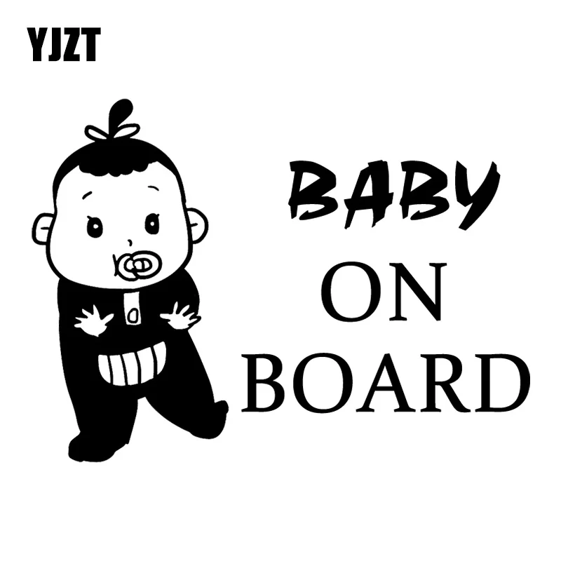 

YJZT 16.7X12.2CM Funny Baby Car Window Decoration Decal BABY ON BOARD Fashion Cartoon Car Sticker C25-0172
