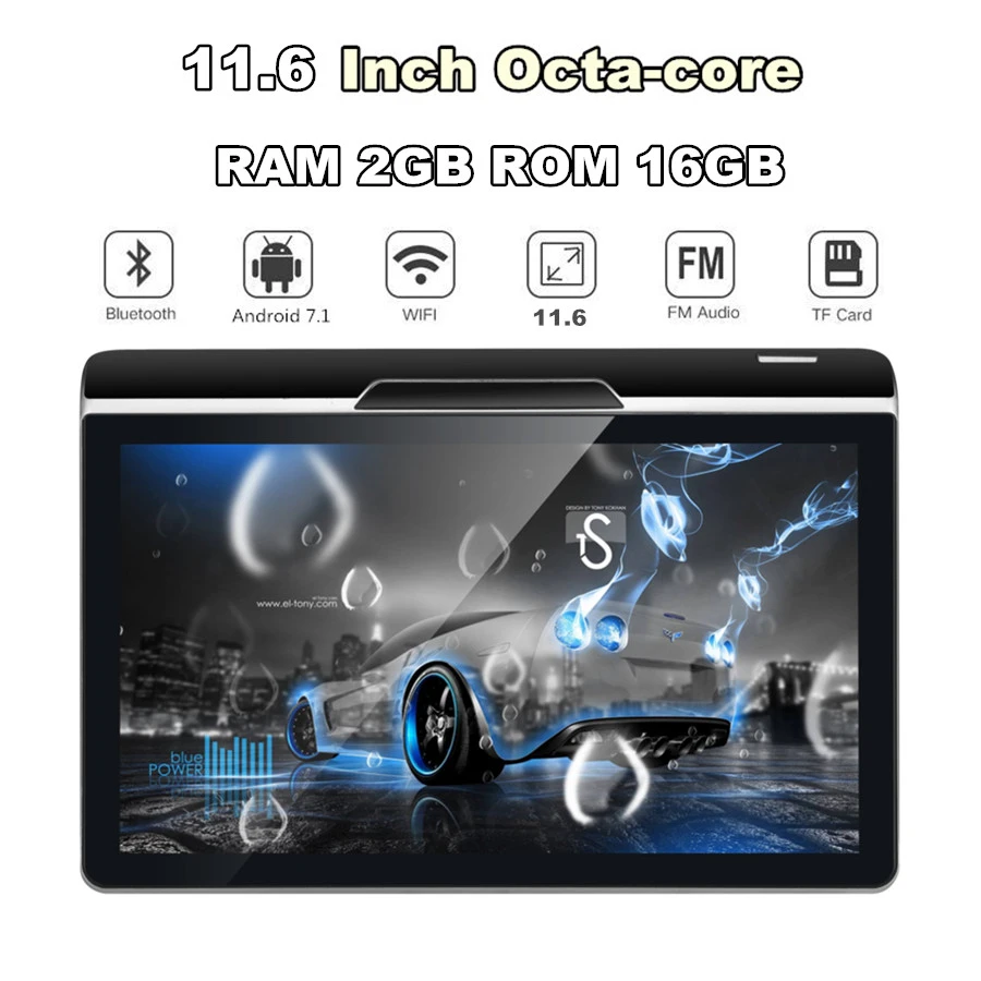 11," HD 1080P Android 7,1 ram 2GB rom 16GB Octa-core 1,6 GHz wifi 3g/4G BT Mirror Link OBD TPMS FM подголовник заднего сиденья мониторы