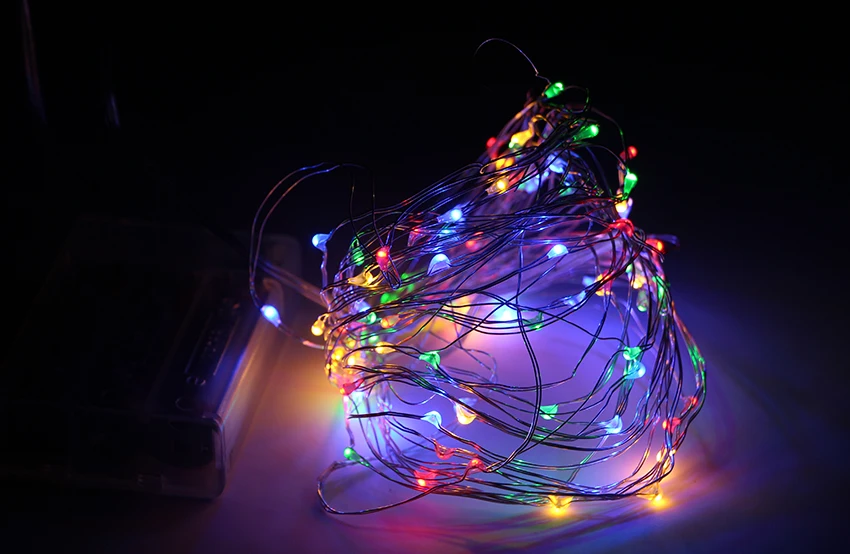 50 100 led медный провод, сказочный светильник, Рождественский usb, 5 м, 10 м, led серебристый провод, сказочный светильник, гирлянда для свадьбы, дня рождения, Декор