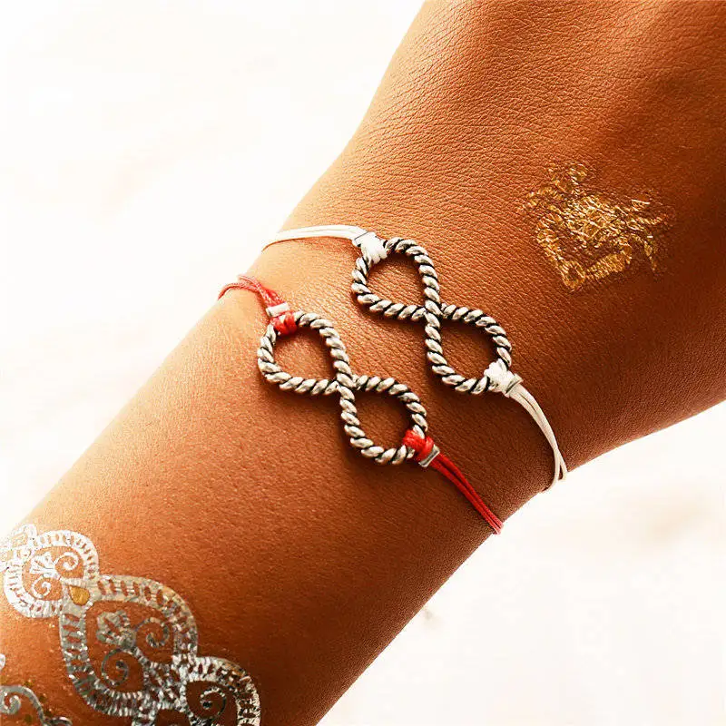 IF ME модный браслет дружбы набор для женщин минимализм узел Бесконечность компас