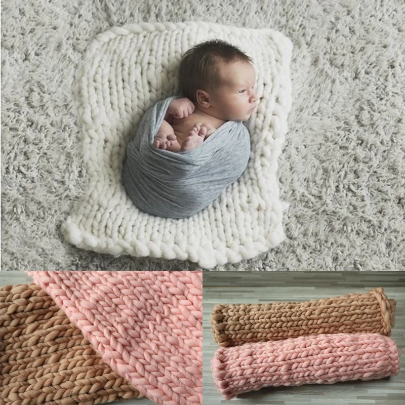 Реквизит для фотосъемки новорожденных из шерсти 60 х50 см|props baskets|photography props basketnewborn