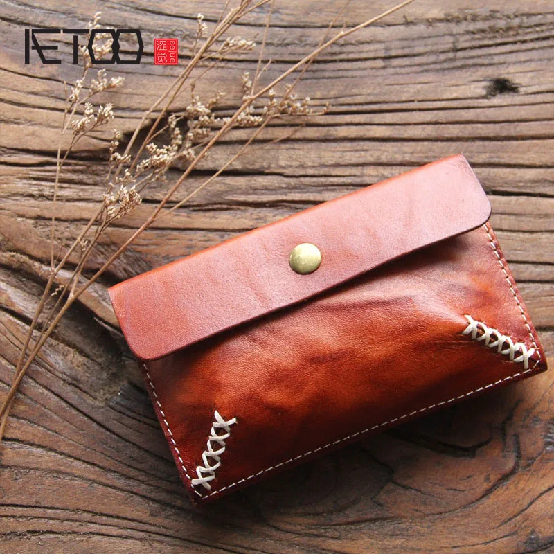 Кожаная сумочка для ключей AETOO винтажная ручная сумка|bag purse|purse vintagepurse bag |