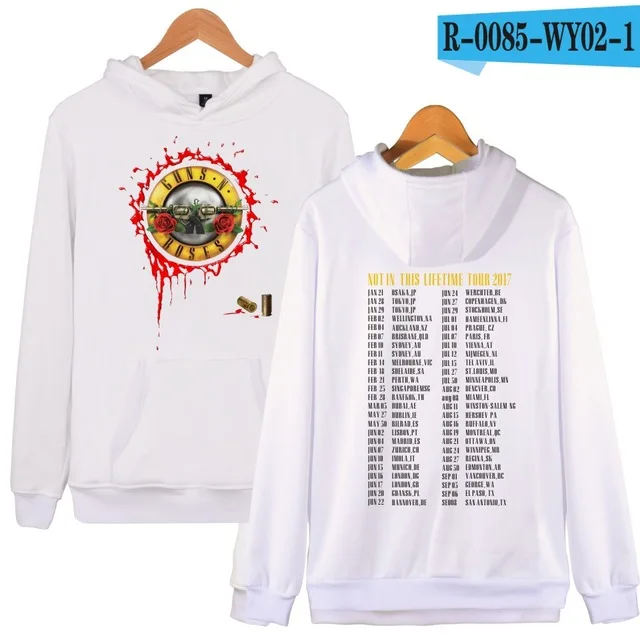 white Мужская толстовка, новинка, GUNS N ROSES, толстовки для мужчин и женщин, толстовки, Осень-зима, панк стиль, Череп, роза, дизайнерский спортивный костюм, верхняя одежда - Цвет: white