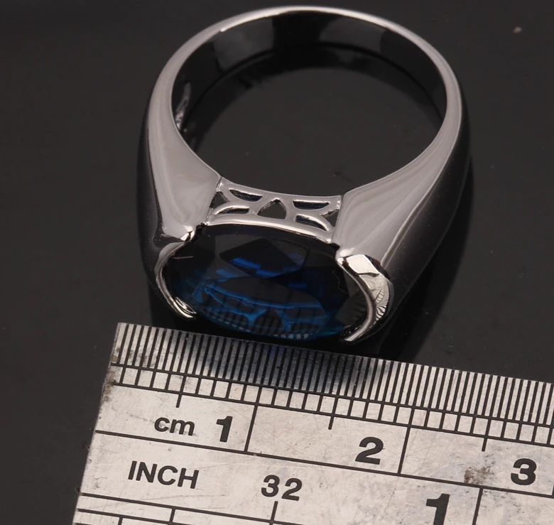 Простой овальной глубокий London синих камней Фиолетовый Цирконий 925 sterling