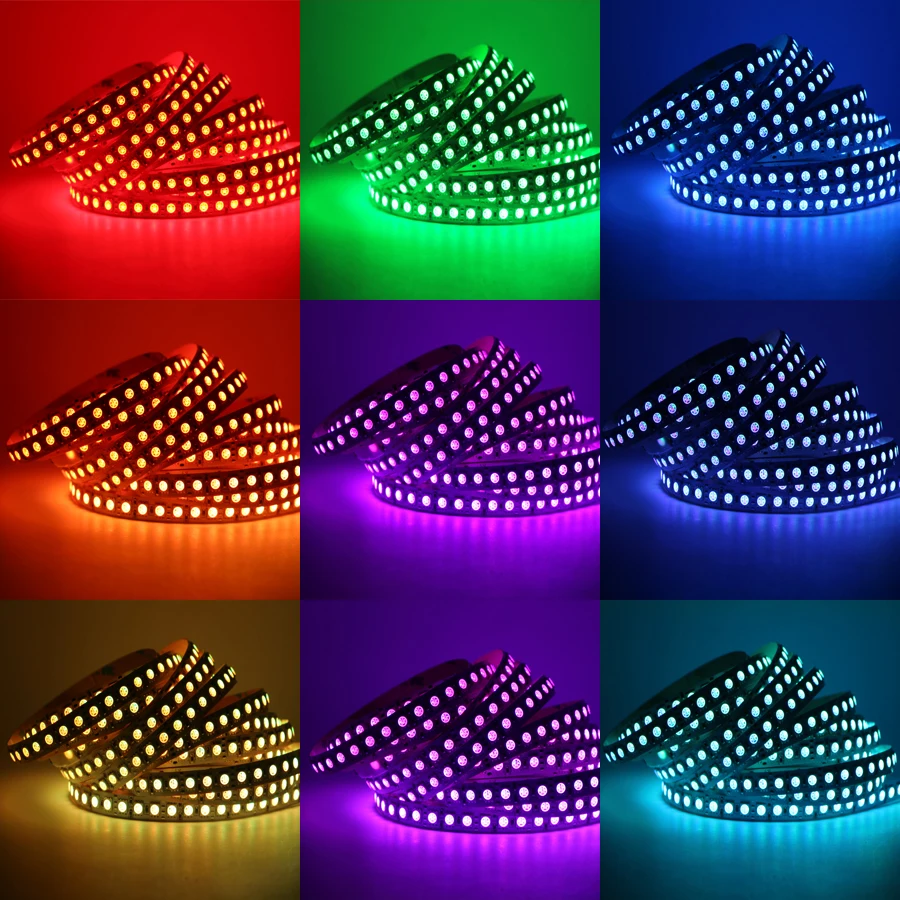 Светодиодная лента 12 в пост. Тока 5 м 5054 SMD RGB 120 светодиодов/м не водонепроницаемая