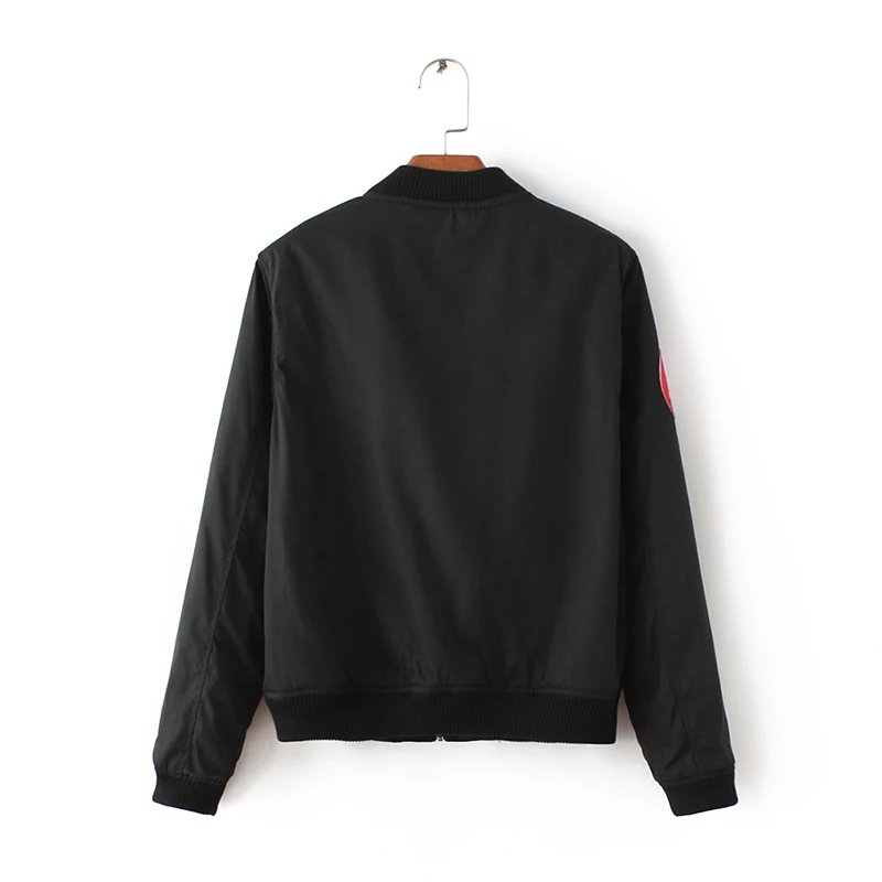 Женская куртка бомбер с вышивкой армейского зеленого цвета Женский летный