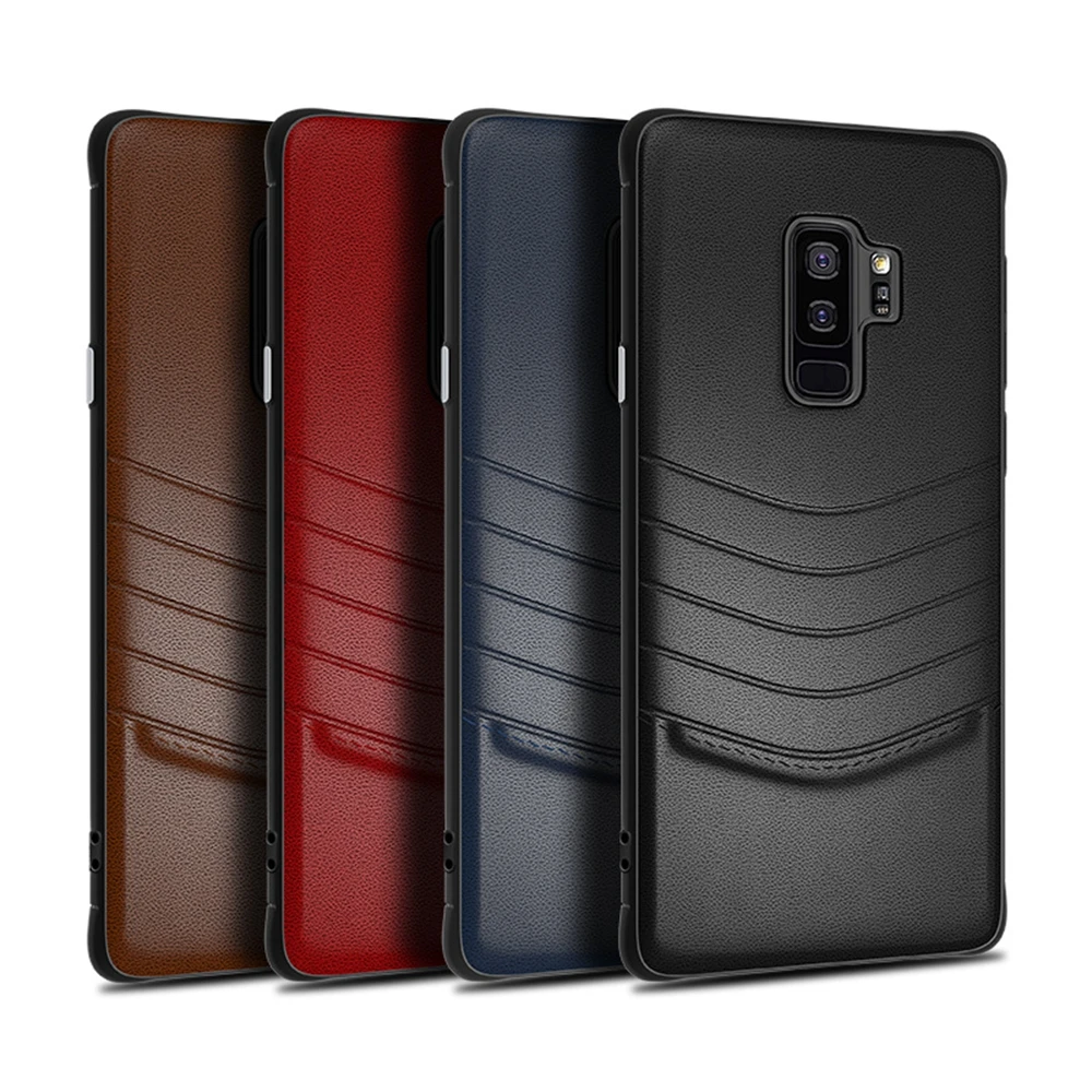 OTAO Кожаный противоударный чехол для samsung Galaxy S9 S8 S10 Plus S10E Note 9 8 с мягкими краями
