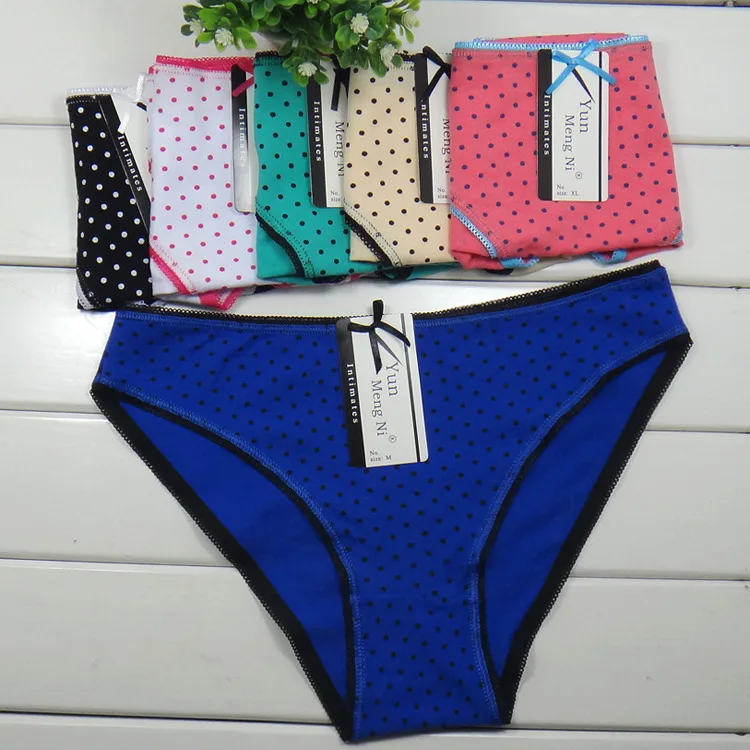 Новинка 2015 бикини в горошек штаны хлопок Damenunterhosen короткие сексуальные женское