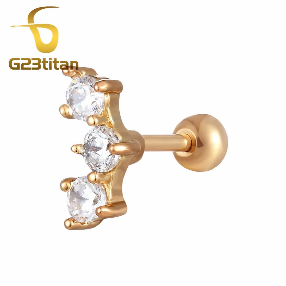 G23titan, аксессуары для тела, ушной хрящ, колючая спираль, пирсинг, шпильки, натуральный камень, 16 г, серьги, кольца - Окраска металла: Ear Tragus