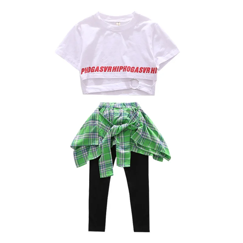 Модный танцевальный костюм для девочек одежда хип хопа сцены в стиле джаз