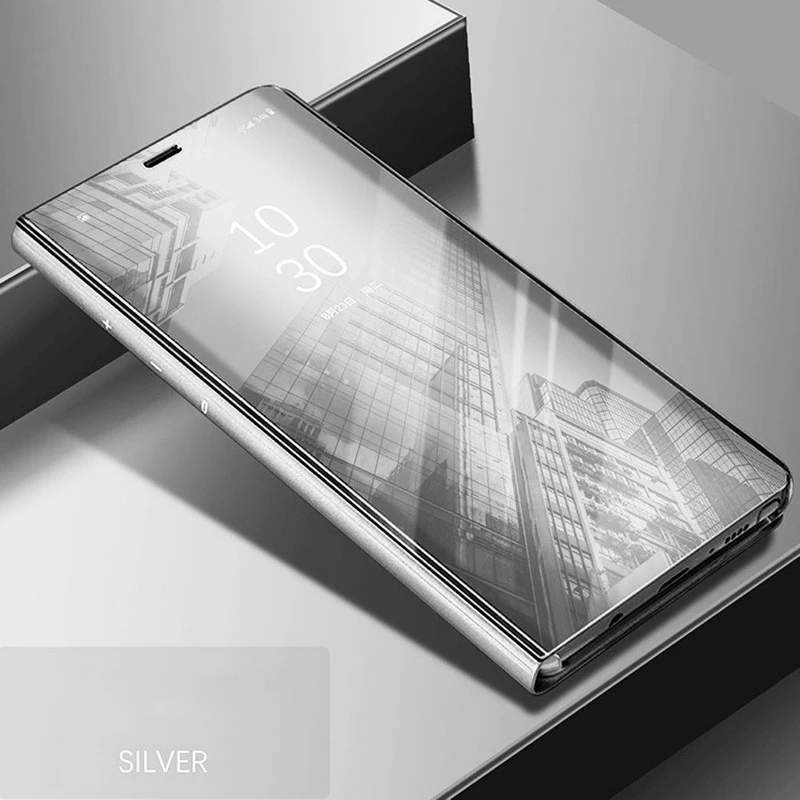 Silver Флип-кошелек, прозрачный чехол для телефона для iPhone 11 Pro X 8 Plus, умный зеркальный чехол-подставка из искусственной кожи для iPhone XS Max XR - Цвет: Silver