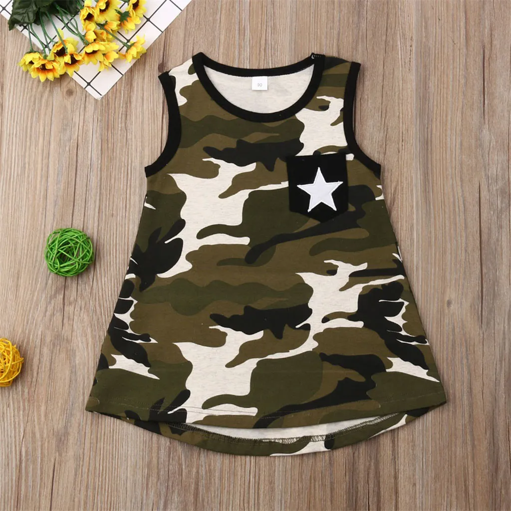 2020 высококачественное летнее камуфляжное платье без рукавов со звездами для
