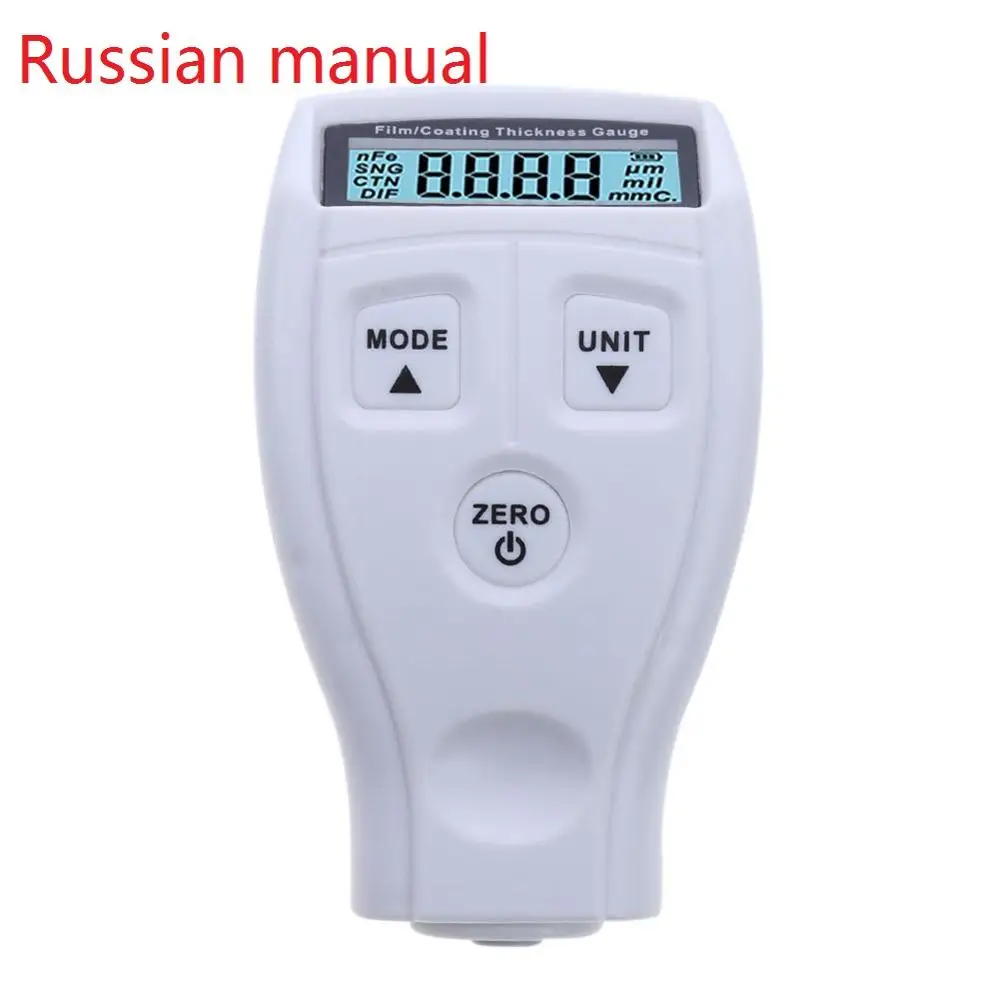 Russian manual W Русский Английский Руководство GM200 толщиномер для окраски покрытия тестер ультразвуковая пленка Мини Автомобильный прибор для нанесения краски 3 цвета - Цвет: Russian manual W