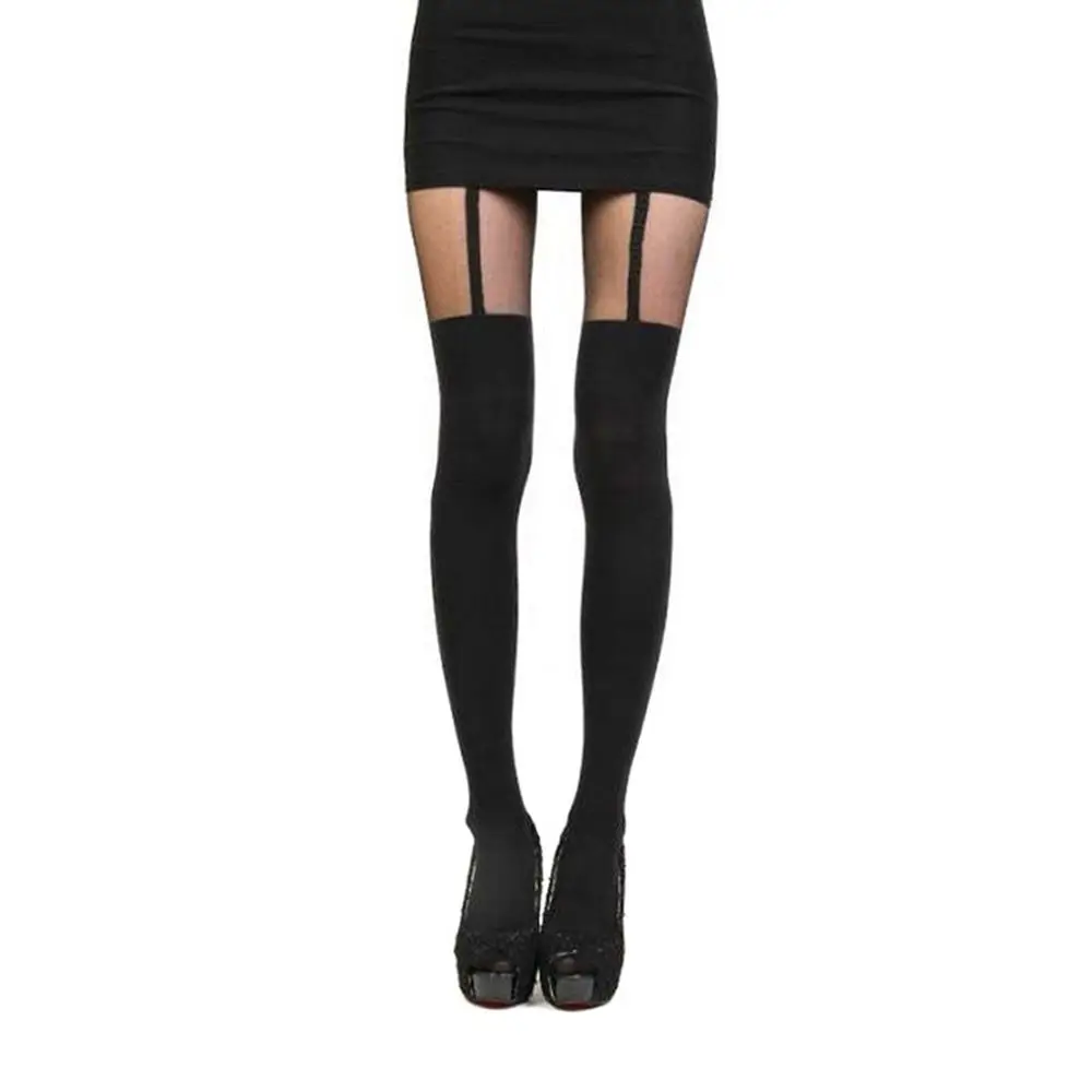 

New 2018 Women Mock Suspender Tights, Sexy, Soft And Comfortable Tights Highly Fashionable Stockings Patterned Pantyhose
