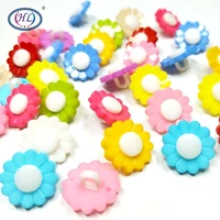 hl 50200pcs 15mm mixed color shank flower plastic buttons childrens apparel sewing accessories diy scrapbooking