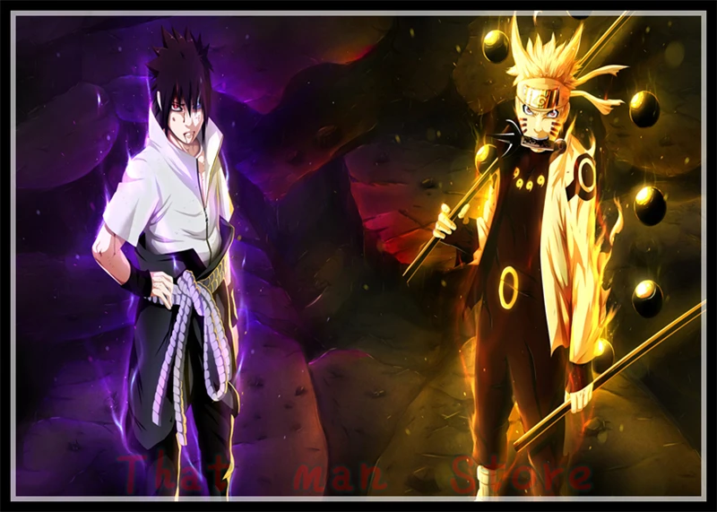 Аниме Белый Картонный постер Uzumaki постер Naruto один кусок бар для кафе для дома Декор стикер на стену 42*30 см без рамки