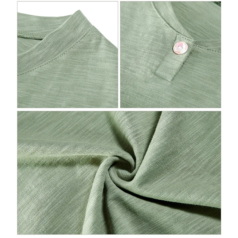 Футболка женская повседневная из 100% хлопка с коротким рукавом и круглым