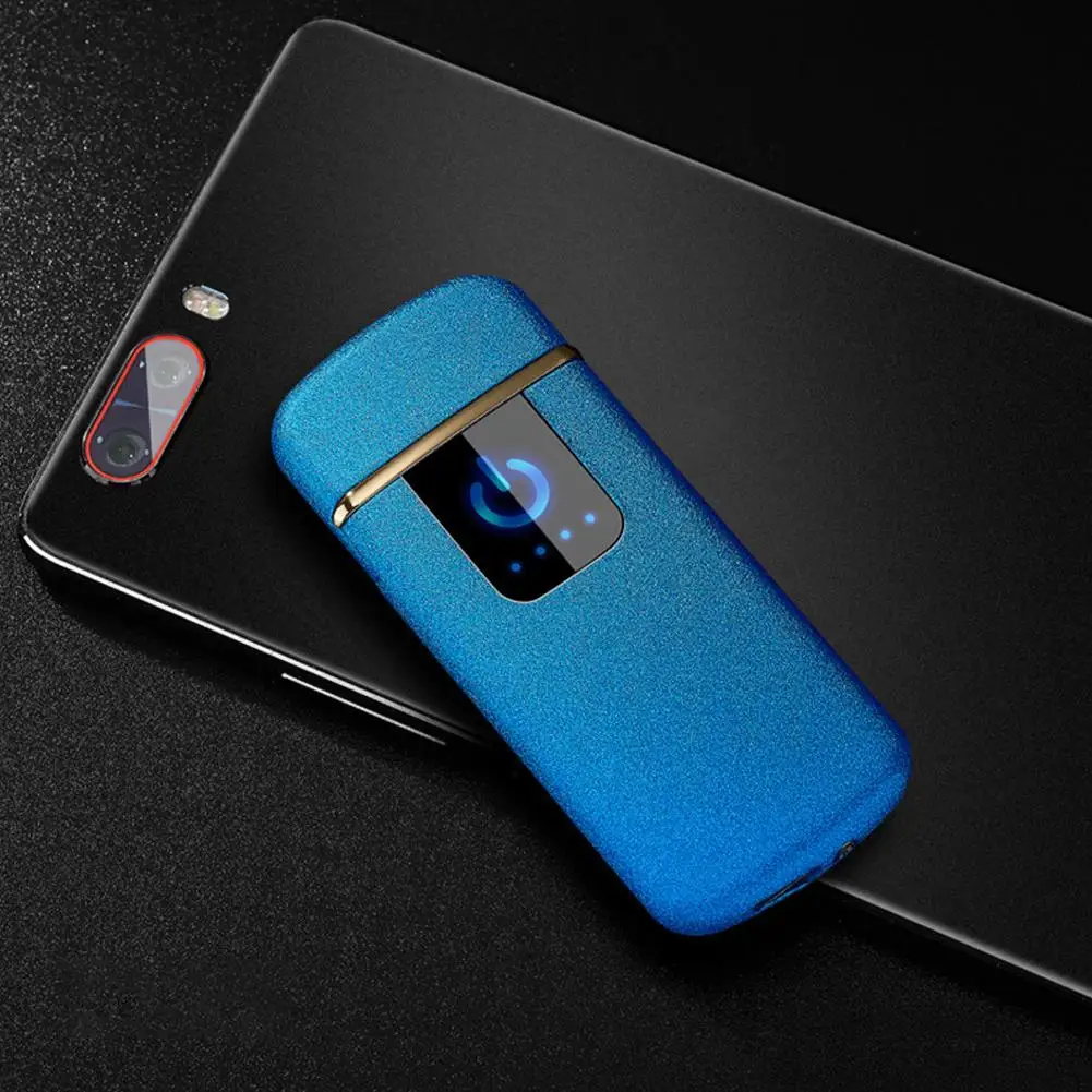 No power display Новая USB зарядка Зажигалка Тонкий сенсорный экран электронные зажигалки маленькая электрическая зажигалка для сигарет перезаряжаемый подарок для мужчин - Цвет: No power display