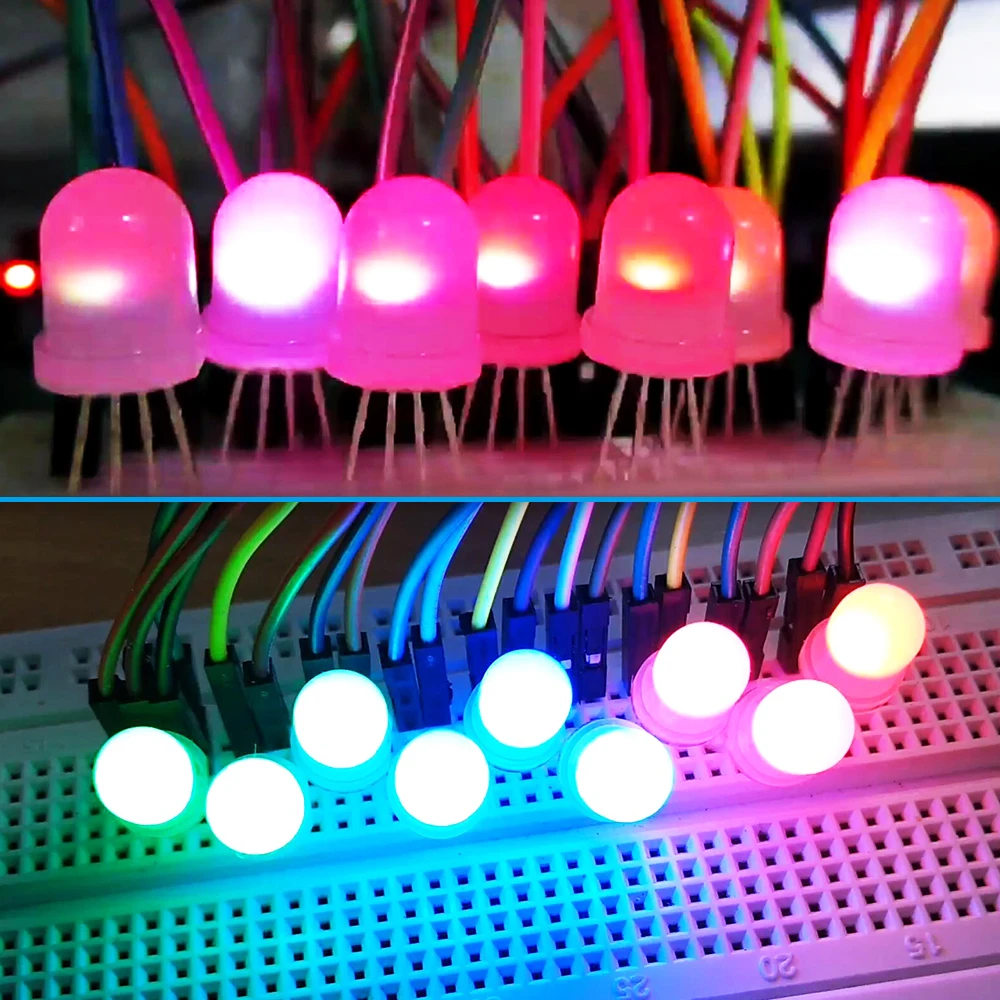 10 шт. 1000 чипсет DC5V WS2811 PL9823 APA106 внутри круглой шапки F5 5 мм F8 8 RGB светодиодный