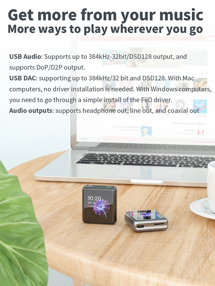 FiiO M5 Hi Res Bluetooth HIFI MP3 музыкальный плеер AK4377 USB DAC LDAC/AAC/aptX HD 384 кГц 32bit DSD128 портативный