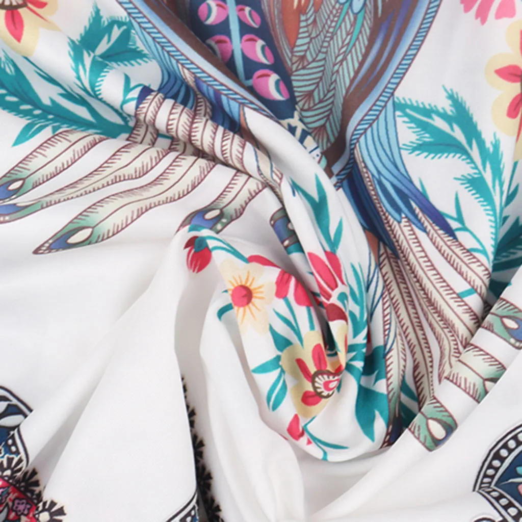 Женская шифоновая блузка с принтом v образным вырезом и длинными рукавами