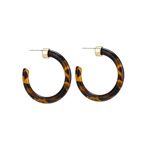 16 Boho Круглый резиновые, акриловые обруч серьги для женщин Bijoux C форма круг обручи сплава себе обручи женские украшения - Окраска металла: 16