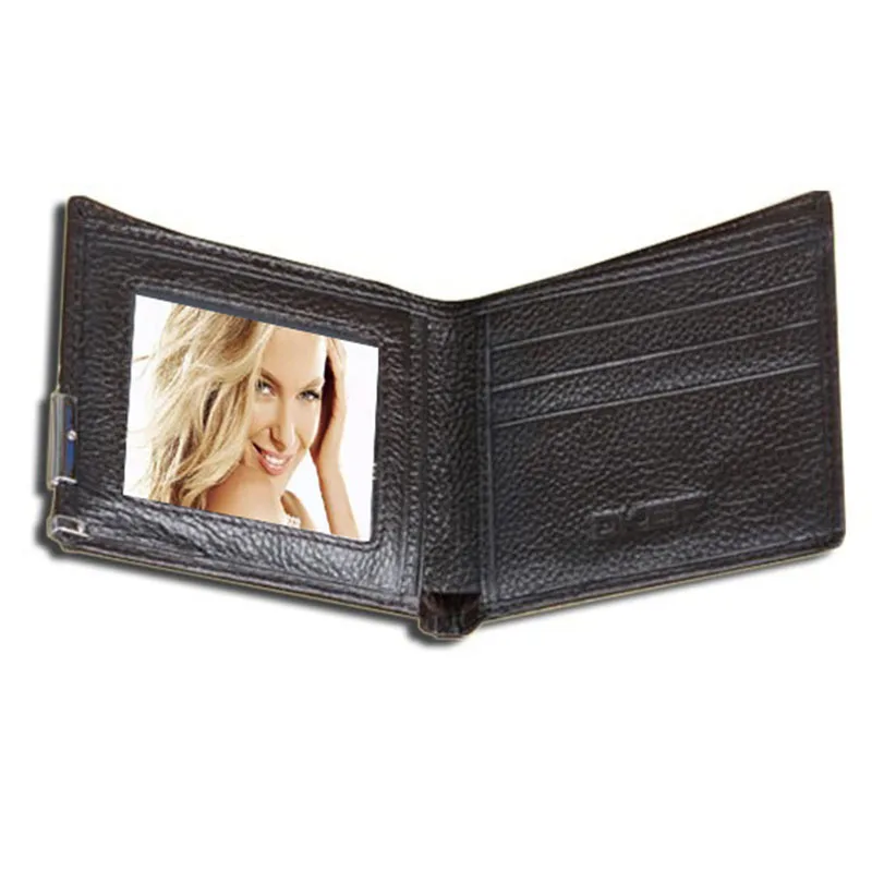 Мужские бумажники из натуральной кожи кошельки известного бренда Черный