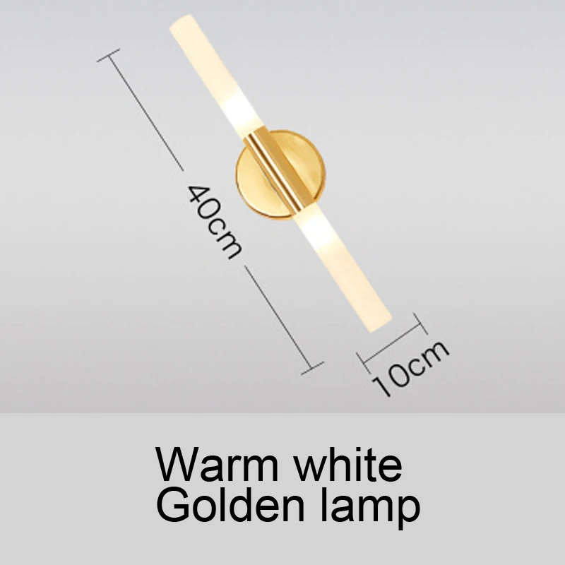 Golden warm white Современный металлический светодиодный светильник, настенный светильник, бра для спальни, фойе, гостиной, настенный светильник, настенный светильник, светильник, светодиодный настенный светильник - Цвет абажура: Golden warm white