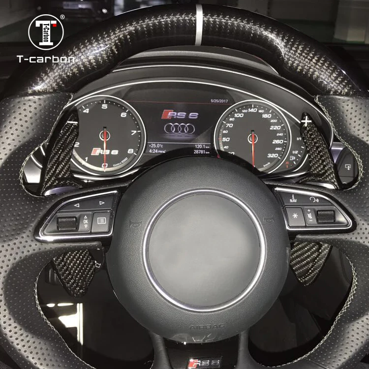 Углеродное волокно руль Переключатели скоростей на руле весло Extenesion для нового Audi A3 A4L A5 A6L A7 A8 S5 S6 S7 S8 Q3 Q5 Q7 TT автомобиля