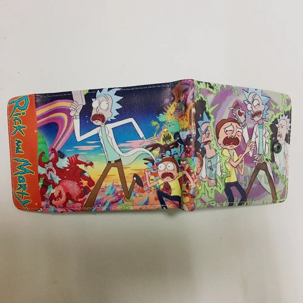 Cartoon wallet rick and morty short youth man woman W1130J | Багаж и сумки