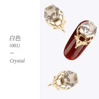 001Crystal 10 шт Сплав 3D дизайн ногтей Merry Christmas Elk/Deer серия сплав Металл Аксессуары для дизайна ногтей DIY Стразы и украшения ногтей Подвески - Цвет: 001Crystal