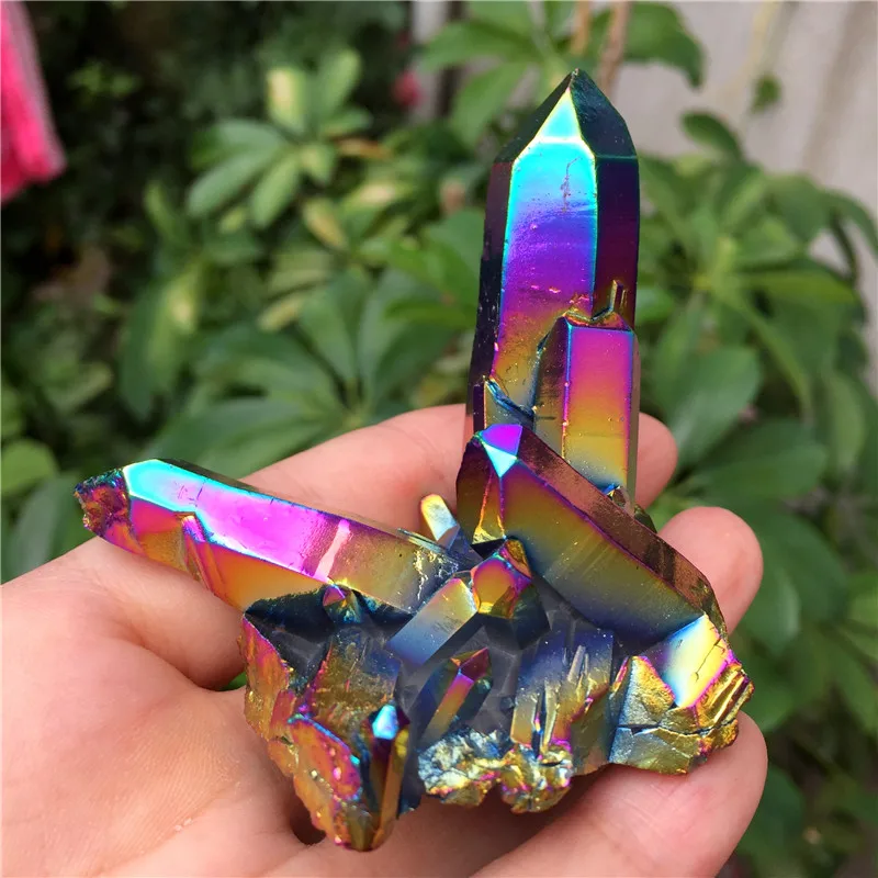 Аура Кристалл кластер Природный Кварц титановый кварц Потрясающие радужные