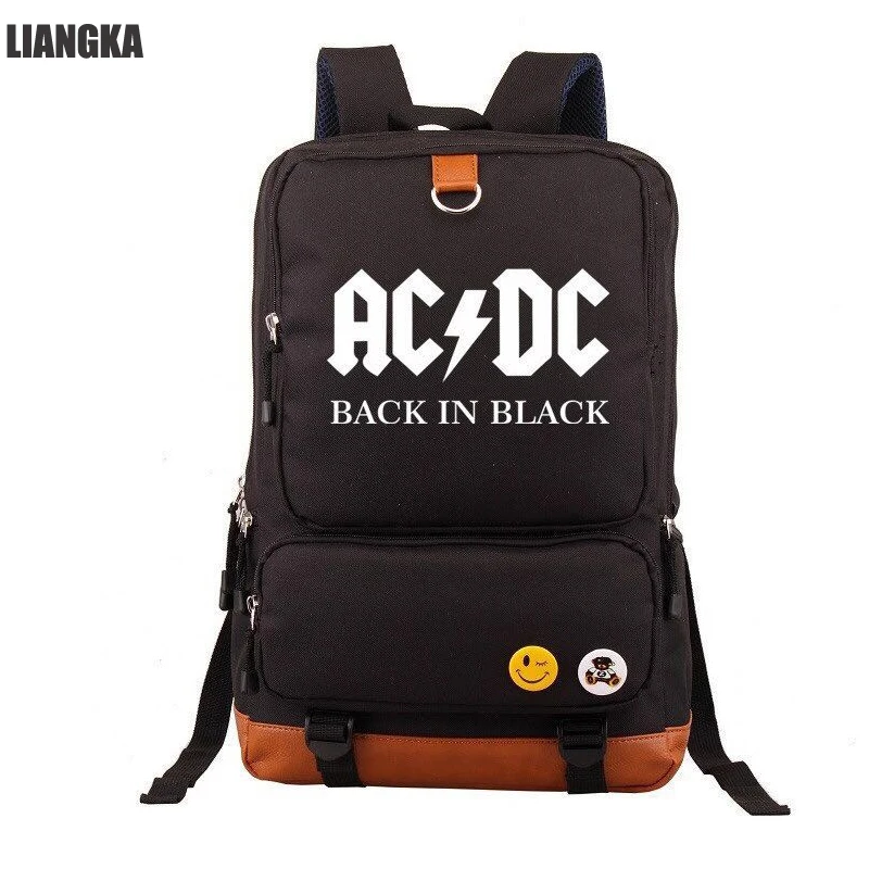 LIANGKA школьный рюкзак для мальчиков и девочек рок группа AC/DC рюкзаки школы холст