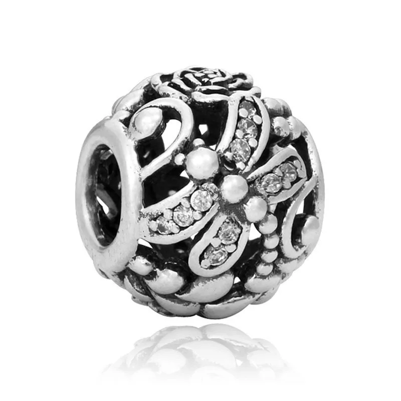

plata de ley Beads original Round Fashion Metal Fit Bracelet charms Diy valentine's day mary poppins bijoux JewelryCTB151