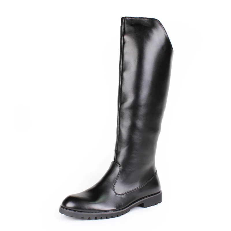 Черный Нескользящие ботинки; Мужская обувь; модные высокие сапоги до колена; сезон осень; большие размеры; черная обувь для верховой езды; водонепроницаемая обувь; г.; Мужская удобная обувь - Цвет: Черный