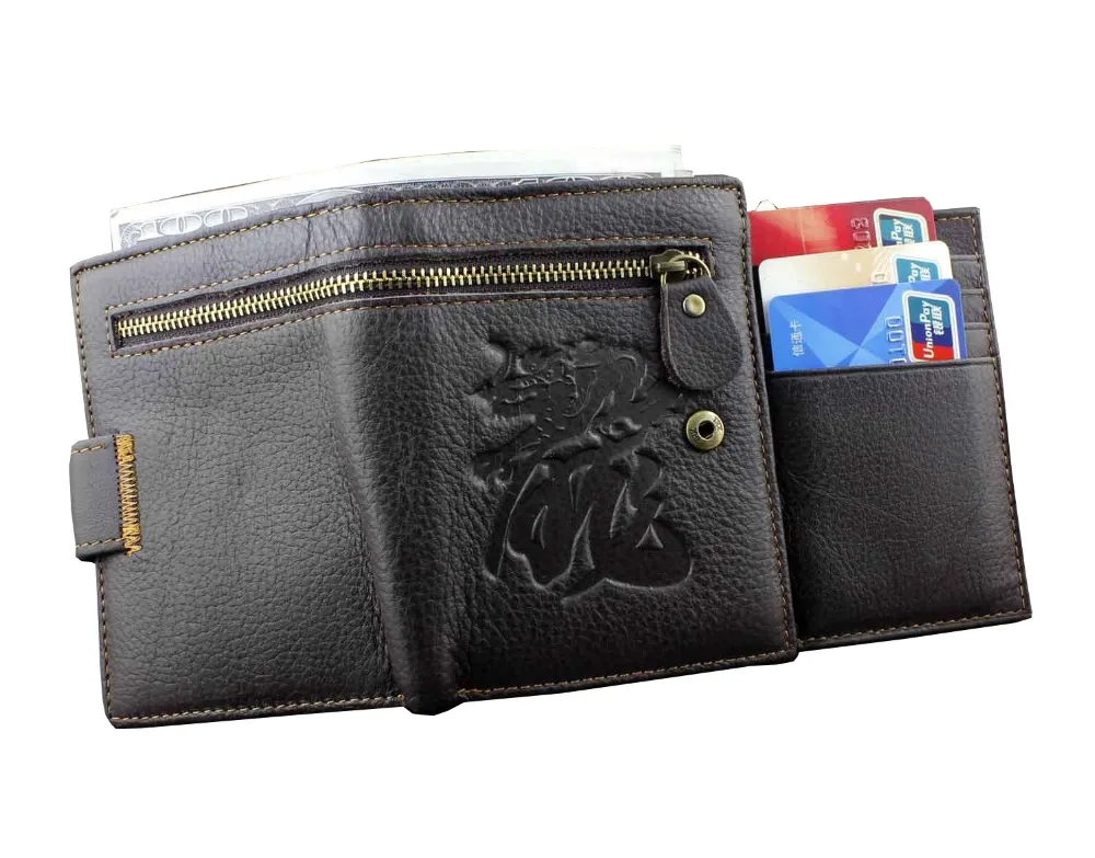 Мужской бумажник двойного сложения из натуральной воловьей кожи | Багаж и сумки